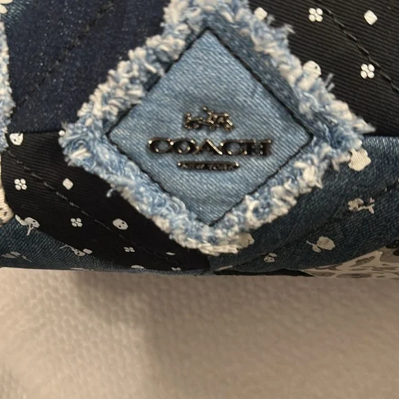 Coach Blue patchwork denim satchel/crossbody Bag - Picture 5 of 14